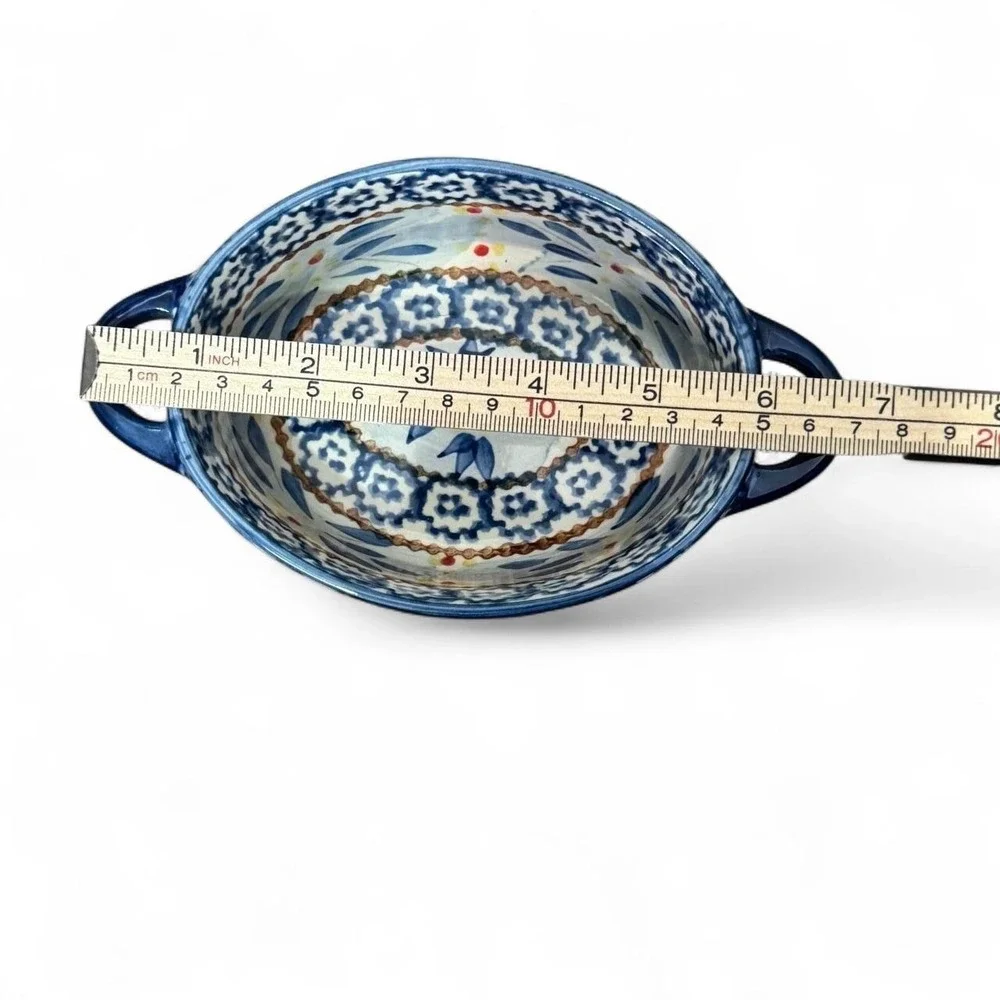 Temp-tations Tara Old World Blue Mini Oval Bake Casserole Dish 9oz Oven Art Deco